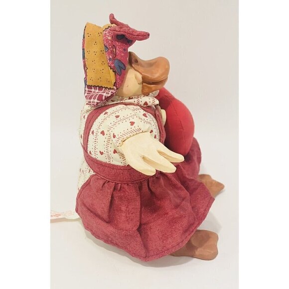 Folk Art Valentine’s Duck Hot Lips The Country Folks Beanbag Shelf Sitter 2665 - Picture 2 of 6